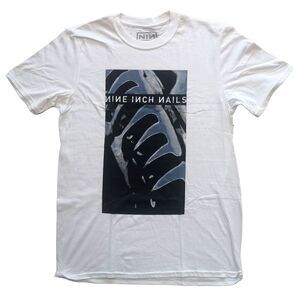 Nine Inch Nails Unisex Adult Pretty Hate Machine Back Print Cotton T-Shirt / Whi